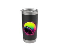 Pelota de tenis retro estilo synthwave Vaso térmico de acero inoxidable de doble pared