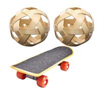 Pelota de tortuga, pelota de hierba de alimentación con patineta de entrenamiento, 2 bolas de regalo, juguetes de enriquecimiento de tortuga para tortuga