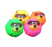 Pelota de vinilo para perro de dibujos animados, juguete chirriante, 7 cm de diámetro, entrenamiento de golosinas y masticación