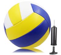 Pelota de voleibol oficial tamaño 5, pelotas de voleibol de playa para interiores y exteriores, de PVC suave con bomba, pelota de playa con tacto suave para playa, jardín y baño (azul, blanco