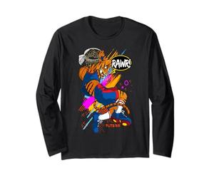 Pelota Deportiva con Estampado de Baloncesto de Tigre, Rawr Slam Dunk Manga Larga