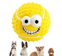 Pelota fetiche de juguete para perros, juguete de pelota para perros, juguete de pelota para perros con cara sonriente, pelota para perros chirriante con cara sonriente a prueba de mordeduras para cac