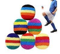 Pelota Footbag de ganchillo, 6 piezas multicolor artesanales | Pelota Footbag para adultos - Juego divertido para niños y adultos, playa, reuniones entre amigos, familia y fiestas