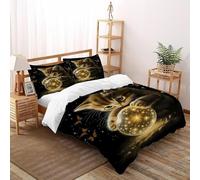 Pelota Funda De Edredón 3 Piezas con Impresión En 3D Magic Pastoral Cat con Cremallera Y Funda De Almohada Super King（260x220cm） Microfibra Ropa De Cama