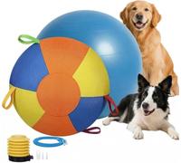 Pelota gigante calmante para perros, bola gigante de pastoreo para perros, bolas grandes inflables duraderas resistentes al desgarro con cubierta de mango y bomba para jugar y hacer ejercicio (M, 45
