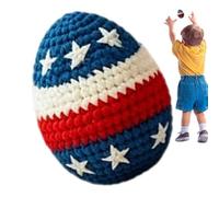 Pelota Hacky Tejida a Ganchillo Patriótico portátil colorido 4 de julio