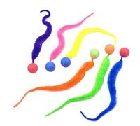 Pelota hinchable para gatos con cola,Juguete para gatos con pelota hinchable - Pelota interactiva de juguete para gato con cola de gato de 6 piezas | Innovador juguete cazador de gatos, bolas hinchabl