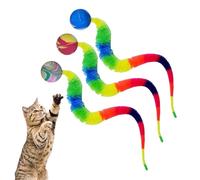 Pelota inflable colorida para gatos, pelota inflable para gatitos con cola | Bola interactiva con cola para gato, pelota inflable con cola para gatos, 3, juguete de pelota para gatos, colorido