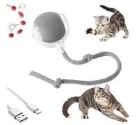 Pelota interactiva con Sonido para Perros, Activa para el Mercado, Rollie Pet Cat, Juguete automático de 360° con Cola (Gris)