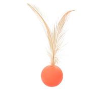 Pelota interactiva de plumas y material de goma para perros, juguetes molares para gatitos, cachorros, persecución, rebotes, juguete de ejercicio