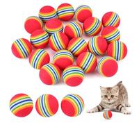 Pelota Interactiva para Gatos,24 Piezas Pelotas para Gatos,3.5CM Rayas Arco Iris Pelota de Juguete para Gato,Pelota de Juguete para Gato,Pelota de Juguete para Mascotas,Bolas Arco Iris Rayas Gato