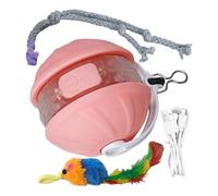 Pelota interactiva para gatos - Juegos automáticos de enriquecimiento y ejercicio para animales, bola giratoria inteligente con anticolisión apta para perros - Para actividades posteriores a la comida