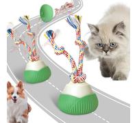 Pelota interactiva para perros, juguetes interactivos inteligentes para el aburrimiento, bola rodante activa automática con cola para perros y gatos, juguete registrable para mascotas con cuerdas para