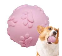 Pelota interactiva para perros - masticable grande de 6 cm con sonido de huella de pata | Bola saltante para limpieza de dientes para Golden Retriever Corgi | de entrenamiento flotante