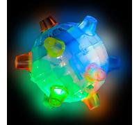 Pelota interactiva para Perros Saltando | Bola de activación de Salto LED con luz y música - Juguetes creativos de enriquecimiento de para Perros Cachorros, Interiores y Exteriores