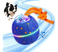 Pelota Interactiva para Perros - Wicked Ball Rolly con Cuerda y Ladridos, Juguete Interactivo Inteligente para Perros con 3 Modos de Juego, E-TPU, USB-C Recargable, Luces RGB, Adecuado para Perros