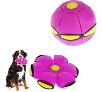 Pelota mágica para perros, juguetes para perros para aburrimiento, juguetes para cachorros, juguete de pelota para perros, adecuado para niños, perros pequeños, deportes al aire libre (rojo rosa)