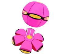 Pelota mágica Que rebota, platillo Volador Que rebota, Juguete con 6 Tipos de luz Intermitente, Bola emergente para Mascotas interactivas al Aire Libre Pink-A