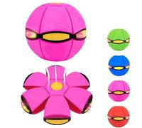 Pelota Mágica Rebotadora, Pelota Mágica Meta, Juguete de Pelota Mágica de Doble Forma con Cambio Libre con 3 Luces, Juguete de Pelotas Pop Up para Interior y Exterior, Interacción Padre e Hijo Pink