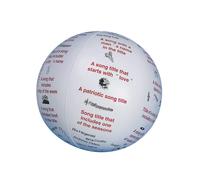Pelota musical ""Toss 'n Talk-About"" de S&S Worldwide. Pelota estilo pelota de playa de 61 cm de di metro. Pelota para iniciar conversaciones que