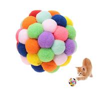 Pelota para gatos con catnip y campana, juguete interactivo de felpa colorido para masticar y entrenamiento, pelota de juguete para gatitos y adultos, for juego indoor y estimulación mental