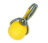 Pelota para perros con mango - Juguete indestructible diseñado para poderosas minas, bola interactiva para perros enérgicos | Accesorio de entrenamiento con nudos dentales, para estimular
