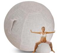 Pelota Pilates Embarazadas Cubrir Pelota De Yoga Funda De Bola De Ejercicio para Pelota De Baile, Oficina, Antisuciedad, Duradera, Elegante y Funcional【No incluye bolas】 ( Color : Beige , Size : 65CM