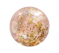 Pelota Playa Inflable - 16 Pulgadas Ligera Brillante | Transparente Confeti Tamaño Grande para Verano Cumpleaños Piscina Recuerdos, Juguete Reutilizable con Bomba Aire