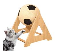 Pelota rascadora para gatos, juguete interactivo de madera maciza para mascotas, juguetes resistentes a los arañazos y al desgaste, juego interactivo reutilizable y resistente para gatitos de piso