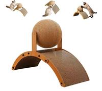 Pelota rascadora para Gatos, Juguete Interactivo para Gatos, Tablero rascador Vertical con Base Ondulada, para Jugar en Ventanas, salón, terraza, Sala de Estar, apartamento.