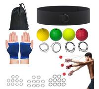 Pelota reflectante de boxeo, equipo de velocidad de perforación, kit de diadema de pelota de práctica de boxeo, para sala de estar, dormitorio, viajes, gimnasio, hombres, mujeres, principiantes y