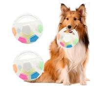 Pelota Relajante para Perros Mellow Dog, Juego Interactivo de lanzar y Recoger, Pelota Flotante con chirriador para Perros pequeños y medianos, para Interior y Exterior White 2pcs