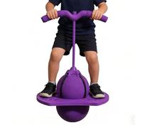 Pelota Saltarina con Asa - Antideslizante con Asa de Altura Regulable para Ejercicio Fitness - Tabla de Saltos y Rebotes | Para Guardería, Preescolar, Educación Física, Clase