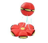Pelota Saltarina Niños Gracioso Metaball Mágico, Platillo Volador Magic Metaball con 6 Luces, Children's Bouncing Ball para Interacción Entre Padres E Hijos (A02-Rojo(Versión sin luz))