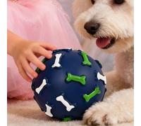 Pelotas Chirriantes de Perros Mordedor de Cachorro con Hueso Estampado | Juguetes Molares de Perros Pequeños para Padres, Entrenadores y Amantes, Casa, Playa, Parque, Jardín, Oficina