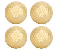 Pelotas de Golf de 4 Piezas, Pelotas de Golf Doradas de Doble Capa para Accesorios de Entrenamiento de práctica de Bola