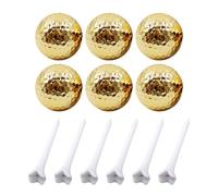 Pelotas de golf galvanizadas doradas | Pelotas de golf | Accesorios para pelotas de golf portátiles de doble capa, pelota de golf dorada, 6 piezas/juego de bolas doradas para clubes de golf, amantes