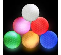 Pelotas de golf luminosas LED, 6 unidades light up, para entrenamiento nocturno y tiro largo (rojo, amarillo, verde, azul, blanco, rosa)