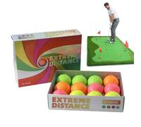 Pelotas de golf para jardín, pelotas de golf suaves para interiores - Herramienta de práctica de diseño de alta calidad 12X,Bola de golf de doble puente, pelotas de golf profesionales versátiles