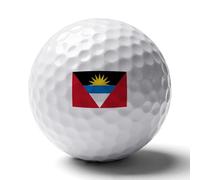 Pelotas De Golf Personalizadas E Impresas Divertidos Accesorios De Golfistas Con La Bandera De Antigua Y Barbuda Pelotas De Práctica De Goma Regalo Novedoso Para Amantes Del Golfistas Papás Y Esposos