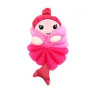Pelotas de lufa de baño de unicornio para bebés, niñas y niños, bola de ducha de malla, puf exfoliante, esponja de baño, limpiador corporal, accesorios de baño (sirena rosa)