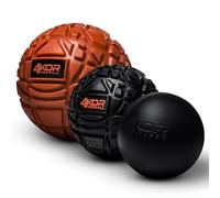Pelotas de masaje de 4KOR Fitness para recuperación muscular de tejido profundo, perfecto para liberación miofacial, y terapia de puntos de activación, 5" and 3" Fireball, and Lacrosse ball set