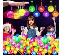 Pelotas Erizo con Luz Led, 12 Piezas Juguete Intermitente Bolas para Niños, Juguetes Luminosos de Fiesta, Colores Pelotas Erizo Luminosas para Recuerdo de Fiesta, Premios de Clase (Colores-12)
