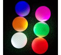 Pelotas Golf Luminosas, 6 Piezas Pelotas Práctica Golf, Luces Golf LED, Pelotas Golf Luminosas LED Electrónicas para Entrenamiento Nocturno con Tiros Largo (Rosa Rojo Azul Verde Amarillo Blanco)
