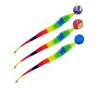 Pelotas para Gatos,Pelotas Hinchables para Gatos,Pelota interactiva hinchable para gato - Bolas interactivas coloridas para gatos, 3 uds. De bolas hinchables para gatos con cola, juguete para persegui