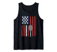 Pelotas patrióticas de Raqueta con Bandera de Estados Unidos Camiseta sin Mangas