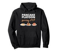 Pelotón de panqueques Que Sirve 24-7 Regalo de liniero de fútbol Sudadera con Capucha