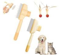 Pelozen Cat Brush, 95% Elimina El Pelo Y Alivia El Dolor, Cepillo Para Gatos Pelozen, Peine Desenredante con Botón de Limpieza (Amarillo-A+Amarillo-B)