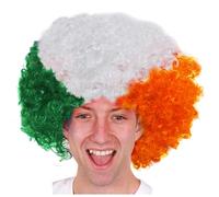 Peluca afro con la bandera irlandesa para aficionados al rugby o cualquier evento deportivo y fiesta de disfraces para hombres o mujeres, paquete de 6 unidades