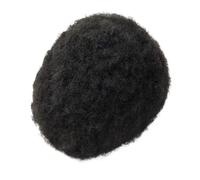 Peluca Afro Curl for hombre, 10 x 8 piezas de cabello, sistema de encaje francés, 4 mm, negro azabache Suave y Transpirable